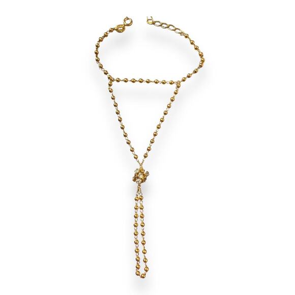 CRACCO Boho Finger Chain Bracelet gold tone sz 6-7,5 - Picture 2 of 6